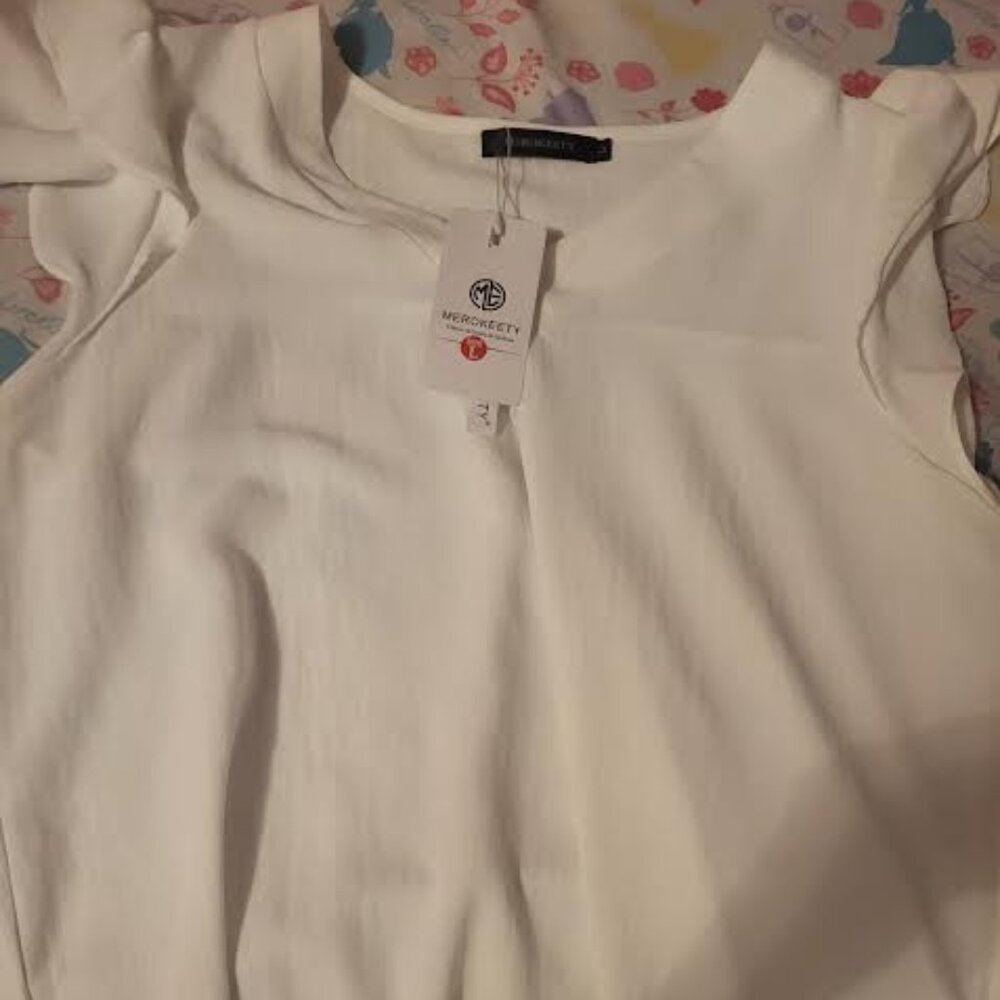 Womens Merokeety White Blouse Size M